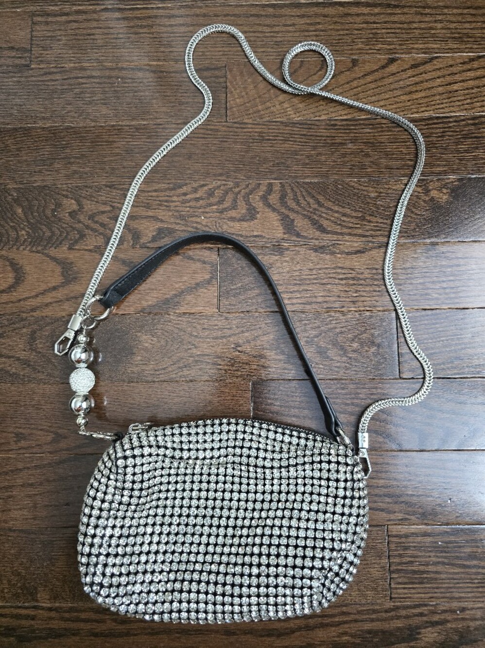 ALDO ? Embellished Silver Crystal Shoulder Bag Small Party Costume
